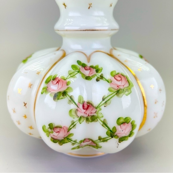 Rare Vintage Fenton Handpainted Melon Vase - Picture 6 of 13